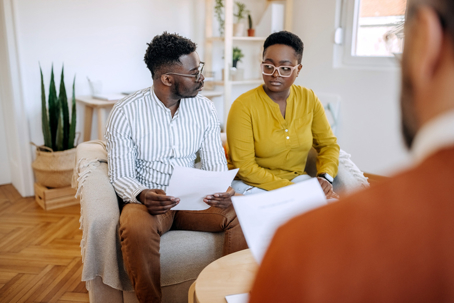 couple in mediation with an attorney
